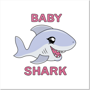 Kawaii Baby Shark Posters and Art